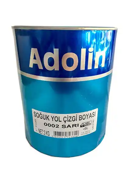 Adolin Soğuk Yol Çizgi Boyası Sarı 3 kg Güçlü ve Dayanıklı Yol İşaretleme Çözümü