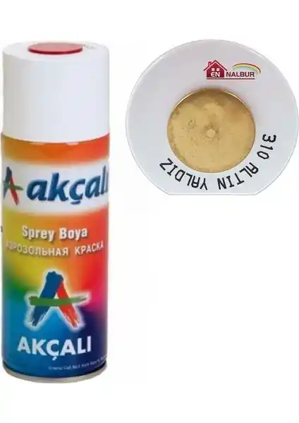 Akçalı Sprey Boya 400 ml 310 Altın Yalnız - Dayanıklı ve Parlak Dekoratif Boya Seçeneği
