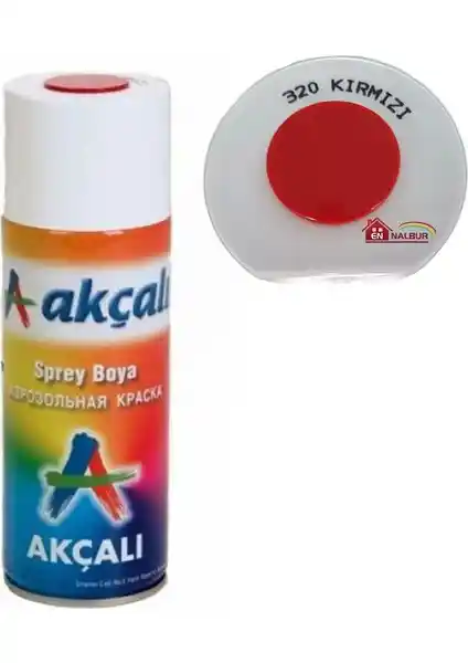 Akçalı Sprey Boya 400 ml 320 Kırmızı - Yüksek Performanslı ve Parlak Yüzeyler İçin Uygun Boya