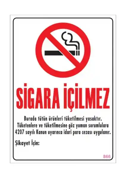 Arz Sigara İçilmez 25x35 cm Levha: Sağlıklı ve Estetik Sigara Yasağı Çözümü