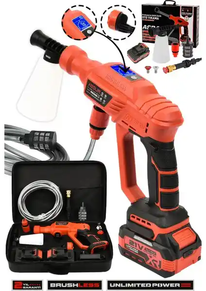 Assur 21V Kömürsüz Motor Yüksek Basınçlı Akülü Otomobil Yıkama Makinesi İncelemesi