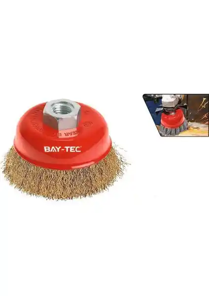 Bay-Tec Saçaklı Çanak Fırça Güçlü ve Dayanıklı Yüzey Temizliği ve Boya Sökme Aracı