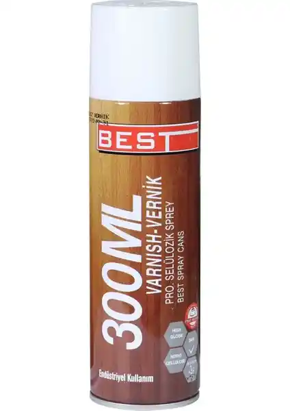 Best Selülozik Sprey Vernik Ceviz 300 ml - Dayanıklı ve Estetik Ahşap Koruma Çözümü