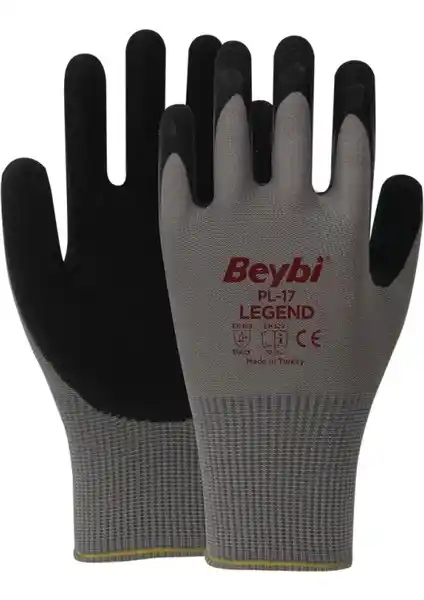 Beybi PL17 Legend Polyester Örme Lateks Eldiven: Endüstriyel Kullanım İçin Dayanıklı ve Güvenilir