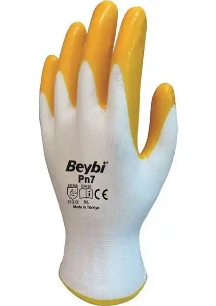 Beybi Pn7 Nitril Eldiven Sarı No:10 Güvenlik ve Konfor İçin Yüksek Performanslı Eldiven