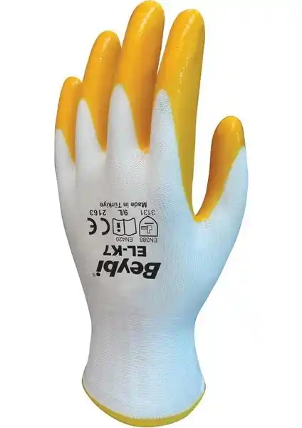 Beybi Pn7 No:9 Sarı Nitril Eldiven Endüstriyel Güvenlik ve Dayanıklılık Sağlar