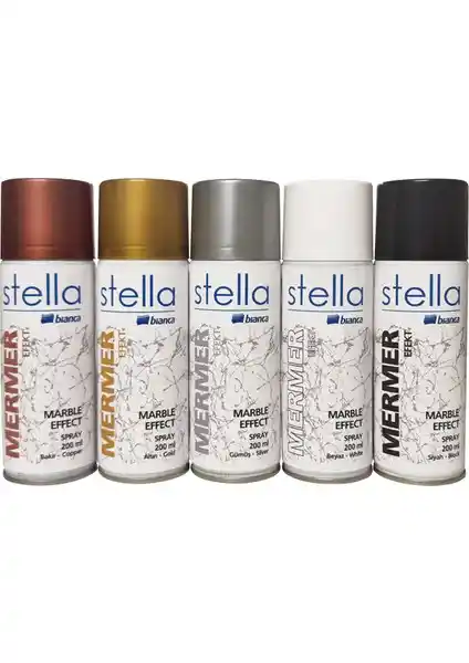 Bianca Stella Mermer Efekti Sprey Siyah 200 ml - Çok Yönlü ve Estetik Boyama Aracı
