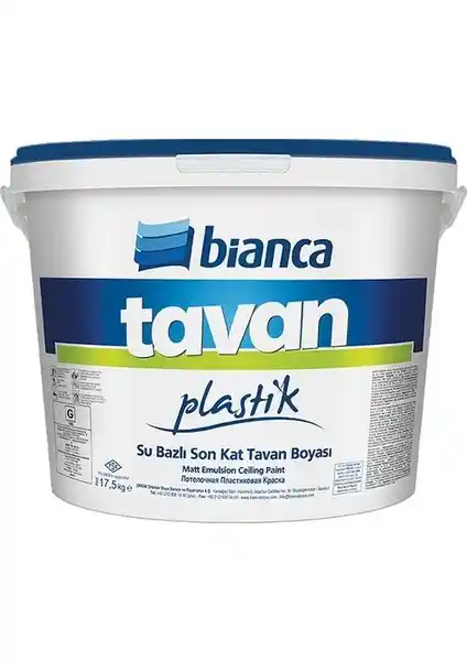 Bianca Tavan Plastik Boya 3,5 kg: Ekonomik ve Yüksek Performanslı İç Mekan Boyası