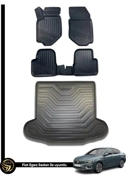Black Gold Fiat Egea 3D Havuzlu Oto Paspas ve Bagaj Havuzu Seti Detaylı İnceleme