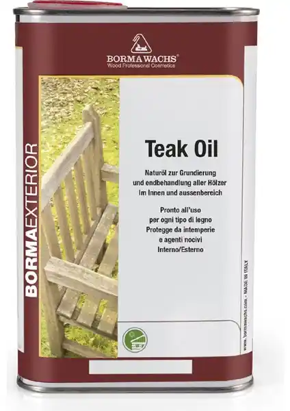 Borma Wachs Teak Oil - Ahşap Yüzeyler İçin Dayanıklı ve Estetik Koruyucu Yağ