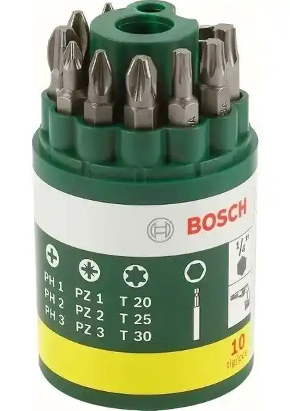Bosch DIY 10 Parçalı Vidalama Ucu Seti ile Çeşitli projeleri kolayca tamamlayın