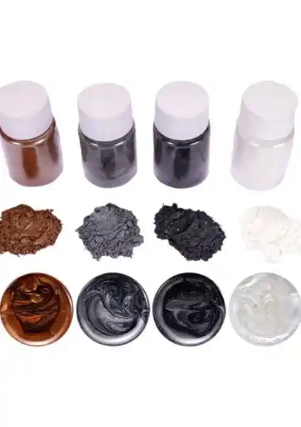 Brtrkimya Brtr 4 Renk Siyah Sedefli Epoksi Metalik Toz Pigment Seti Özellikleri ve Kullanımı