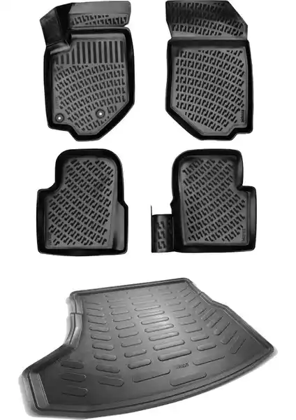 Citroen C4 için Rizline yüksek kaliteli havuzlu paspas ve bagaj havuzu seti