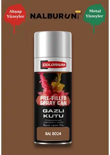 Colorium 213 Ral Renkleri 400 ml parlak selülozik sprey boya iç ve dış mekan kullanımı için