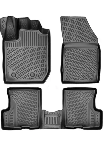 Dacia Duster 4x2 2023 Sonrası İç ve Bagaj Koruma İçin 3D Havuzlu Paspas Siyah