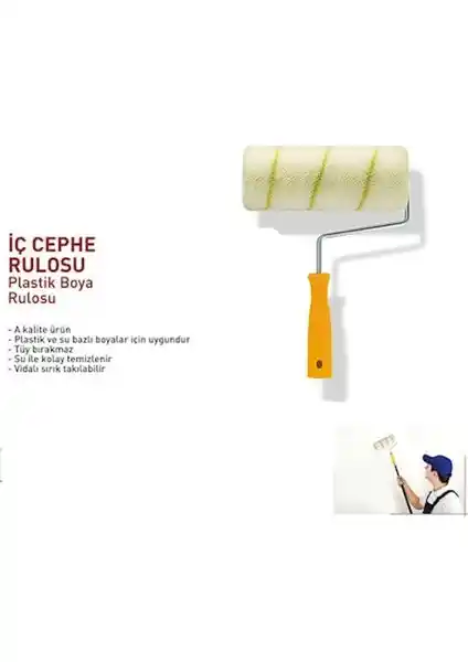 Defne 20 cm Plastik Boya Rulosu İç ve Dış Cephe Boyama İçin Yüksek Performanslı Çözüm
