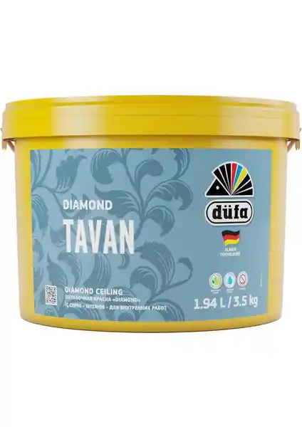 Düfa Diamond Tavan Boyası Beyaz 3.5 kg yüksek kapatıcılık ve çevre dostu özelliklerle iç mekan tavanlarına uygun