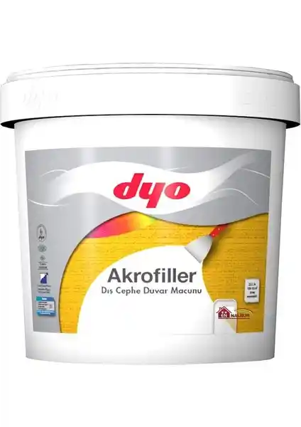 Dyo Akrofiller Dış Cephe Macunu 4,5 Kg Beyaz Yüzeyleri Yenilemek İçin Güçlü Çözüm