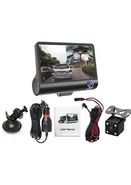 Efotech Üç Kameralı Ekranlı Araç Kamerası 2022 Model ET400-4 Güvenlik ve Konfor Artırıcı Sistem