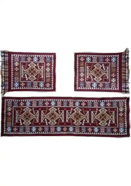 Elmas Oto Koltuk Kilim Seti Bordo Renk, Şık ve Pratik Kullanım İçin Uygun