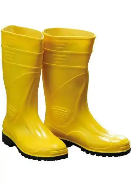 Ennalbur Gezer PVC Uzun Çizme 45 Numara Sarı Renkli Dayanıklı Su Geçirmez Ayakkabı
