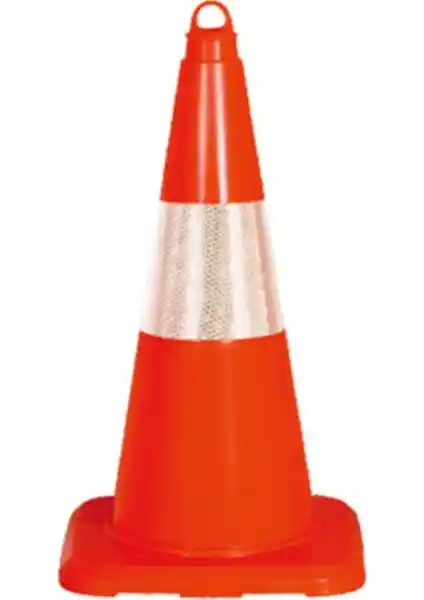 Evelux PVC Trafik Konisi 50 cm Reflektifli dayanıklı ve yüksek görünürlüğe sahip güvenlik ekipmanı