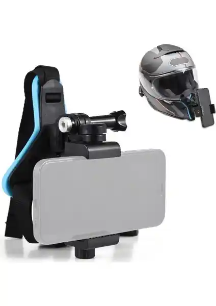 Fimtech Ayarlanabilir Kask Çene Bağlantı Aparatı Çeşitli Kamera ve Telefon Uyumlu