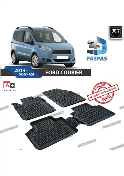 Ford Courier 2014 ve Sonrası İçin Uygun 3D Havuzlu Paspaslar Güncel ve Dayanıklı Tasarım