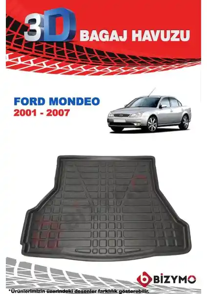 Ford Mondeo 2001-2007 İçin Bizymo 3D Bagaj Havuzu Koruma ve Estetik Sağlar