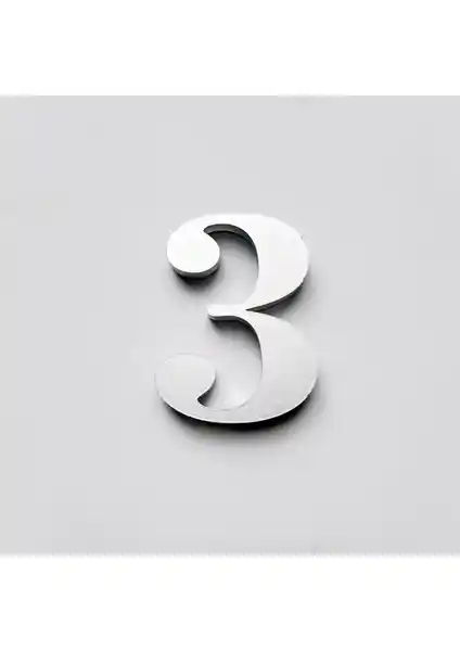 Gendec Metalik Gri Kapı Numarası 5 cm - Şık ve Dayanıklı Modern Kapı İşaretleri