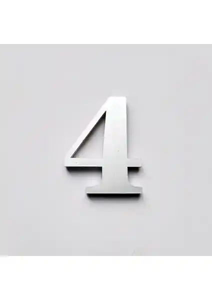 Gendec Metalik Gri Kapı Numarası 5 cm Yapışkanlı ve Dayanıklı Modern Tasarım