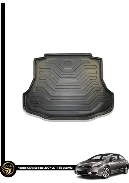 Gold Honda Civic FD6 2008 İçin Özel Tasarım 3D Bagaj Havuzu Koruma ve Düzenleme Çözümü