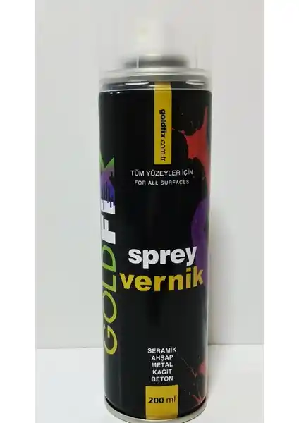 Goldfix Parlak Şeffaf Sprey Vernik 200ML: İç ve Dış Mekanlar İçin Dayanıklı Koruyucu Ürün