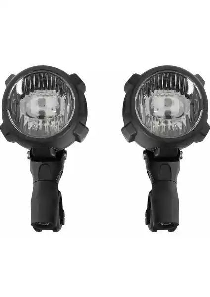 GP Kompozit Medium Universal Motosiklet Sis Farı Seti Siyah Güçlü LED Işık ve Dayanıklı Tasarım