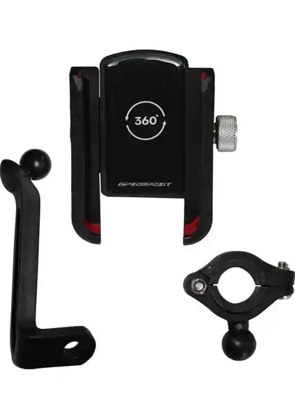 GP Kompozit Universal Ayarlanabilir Telefon Tutucu Siyah Beyaz - Motosiklet ve Araçlar İçin Uygun