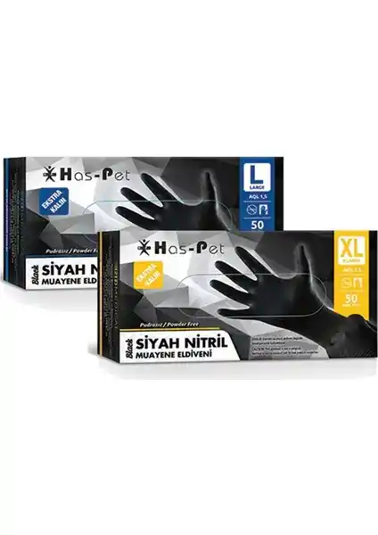 Haspet Nitril Pudrasız Ekstra Kalın Siyah Eldivenler: Güvenlik ve Konfor Bir Arada