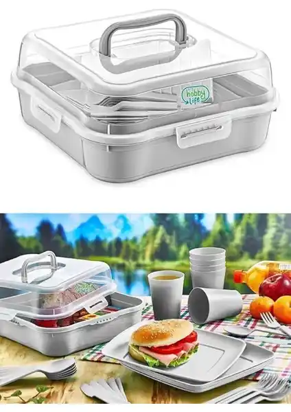 Hobby Life Lüks Piknik Sepeti: Şık ve Fonksiyonel 6 Kişilik Dış Mekan Seti