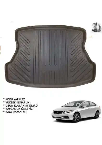Honda Civic Sedan için 3D Bagaj Havuzu Dayanıklı ve Estetik Koruma Çözümü