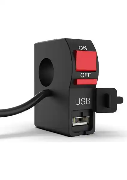 Hsb-2066 Sis Farı Düğmesi USB Modeli Motosiklet Gidon Aksesuarı Entegre Şarj Portu