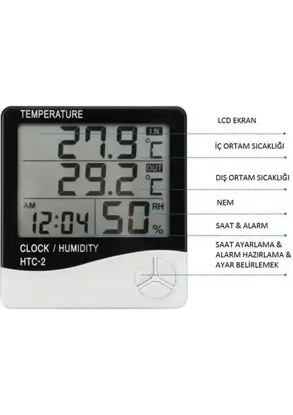 Hubstein Masa Dijital Termometre Nem Ölçer İç Dış Ortamlar için Güvenilir Ölçüm Cihazı