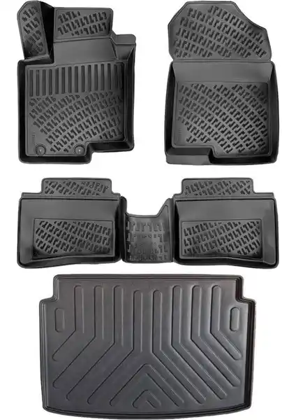 Hyundai Bayon 2021 Sonrası İç ve Dış Temizlik İçin Rizline 3D Havuzlu Paspas ve Bagaj Havuzu