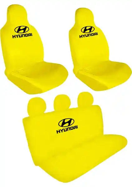 Hyundai Logolu Sarı Penye Oto Servis Kılıfı Koltuk Koruma ve Estetik Artırıcı