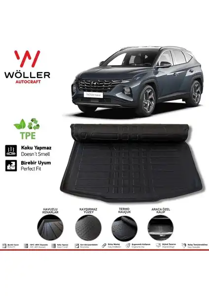 Hyundai Tucson İçin Uyumlu Wöller Ultraflex Esnek Bagaj Havuzu Detayları