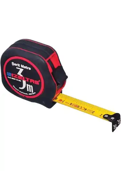 İzeltaş 0588150003 3 Metre Plastik Stoplu Şerit Metre Dayanıklı ve Kullanışlı Ölçüm Aracı