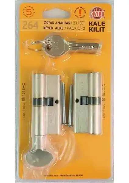 Kale Kilit 264 Ikiz Barel Ortak Anahtarlı Çelik Kapı Kilidi Güvenlik ve Kullanım Kolaylığı