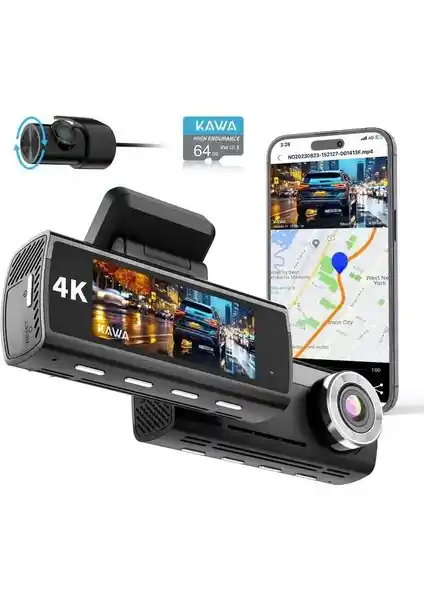 Kawa D8 4K ve 1080P Çok Fonksiyonlu Araç Kamerası Gelişmiş Özelliklerle