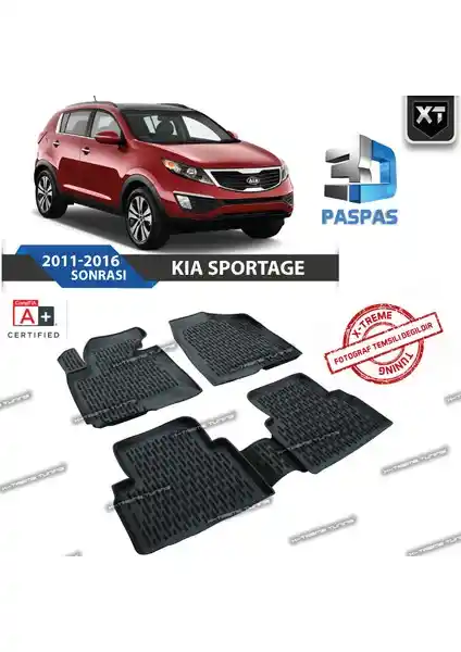 Kia Sportage 2011-2016 İçin 3D Havuzlu Paspaslar Dayanıklı ve Uyumlu Koruma Çözümü