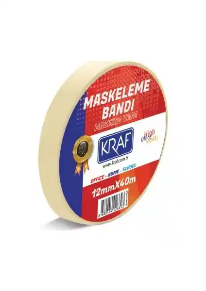 Kraf Maskeleme Bandı 12 mm x 40 m: Dayanıklı ve Çok Yönlü Kullanım Özellikleri