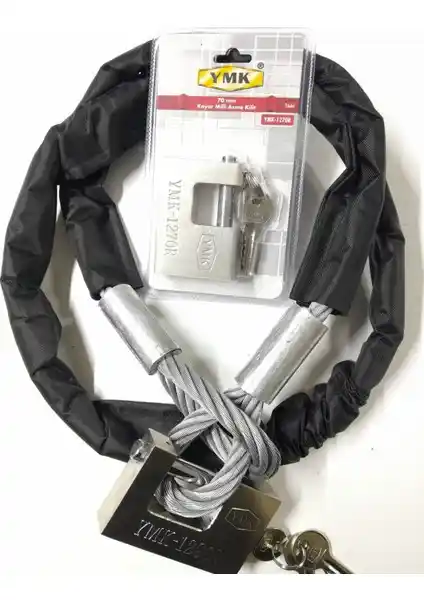 Lawrence Shop 2 Metre 14 mm Çelik Halat Yuma Kilit Motosiklet Bağlama Güvenliği