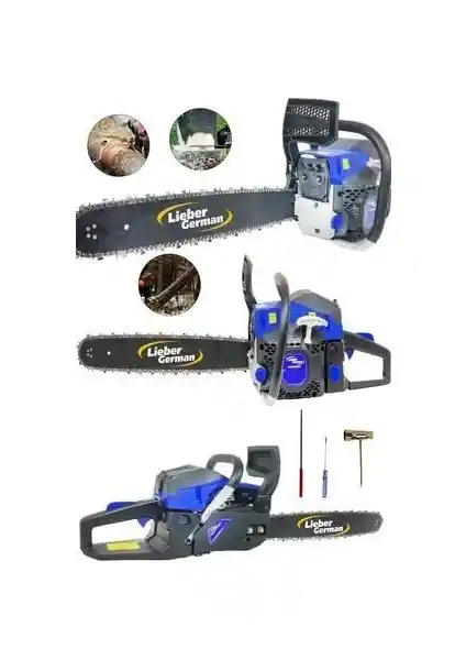 Lieber German GTH5900 Profesyonel Benzinli Odun Kesim Motoru 11 Hp 62 cc yüksek performanslı